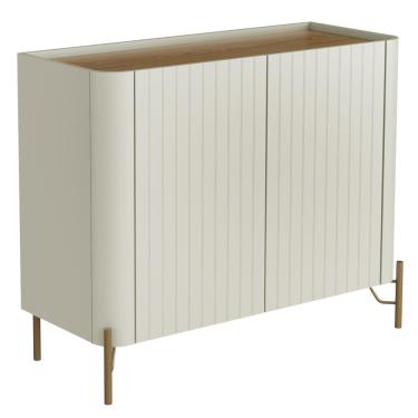 Imagem de Aparador Buffet Sala de Jantar 2 Portas Brise Pés Industrial Dourado Naim I03 Luna Louro - Lyam