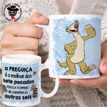 Imagem de Caneca de Cerâmica Era do Gelo Sid Preguiça - Mina Store, Branca