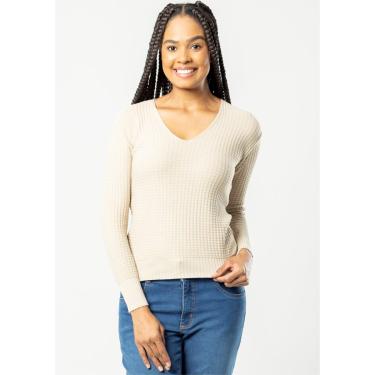 Imagem de Blusa Modal Pau a Pique Manga Longa Bege