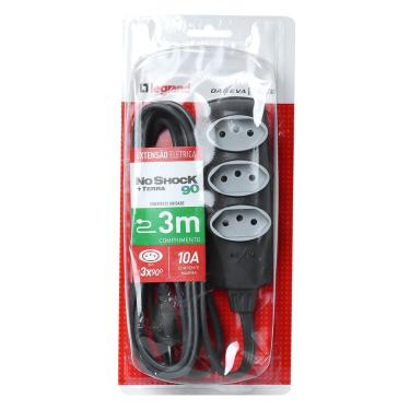 Imagem de Extensao Noshock 90 PP 3X0,75 2P+T 10A Grafite 3 Metros DN1907