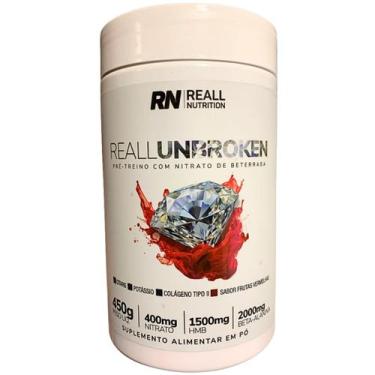 Imagem de Pré-Treino Unbroken Reall Nutrition 450g Citarg Hmb Nitrato, Frutas Ve