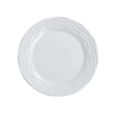 Imagem de Prato raso em porcelana, modelo Ondas, Ø 26,5 cm, Germer, Branco