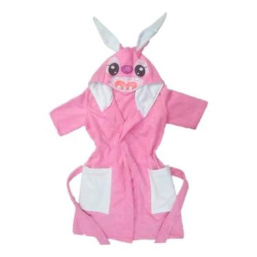 Imagem de Toalha Roupão Infantil Bebe Criança Piscina Capuz Bichinho