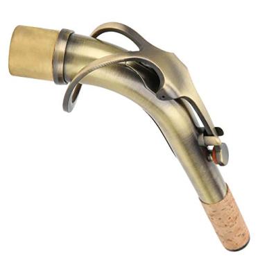 Imagem de ZJchao Bocal de Saxofone Alto, Ligadura de Saxofone Alto, Pescoço de, Acessórios de de Latão, Pescoço Dobrado de para Peças de Sax (Bronze Antigo)