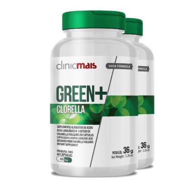 Imagem de Kit 2 Clorella Green 600Mg Clinicmais 60 Cápsulas