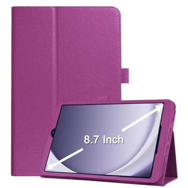 Imagem de Capa para Galaxy Tab A9 8,7 polegadas lançado em 2023, capa de couro PU leve capa protetora com suporte para tablet Samsung Galaxy Tab A9 de 8,7 polegadas (modelo SM-X110/X115/X117), roxo