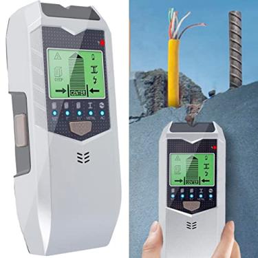 Imagem de FUYGRCJ - Sensor localizador de pino 5 em 1 operado por bateria SH402 detector de scanner de parede detector eletrônico portátil com visor LED e alarme de áudio, detector de pino portátil para fio CA