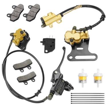 Imagem de XIKOBY Pit Bike Freio dianteiro e montagem de pinça de freio a disco hidráulico traseiro de 12 mm compatível com Apollo SSR 125cc 110cc Tao Coolster Roketa X-pro 4 tempos 50cc 70cc 90cc peças chinesas