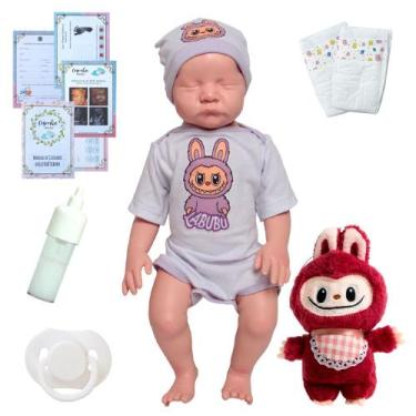 Imagem de Bebê Reborn Boneca Lívia Realista Carequinha Labubu Pelúcia - Cegonha 