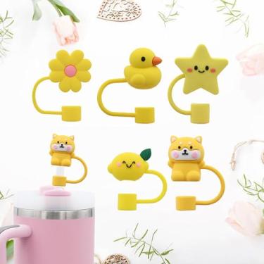 Imagem de Interessante tampa de palha para copo Stanley, 10 mm 1 cm reutilizável bonito cor sólida topo de palha