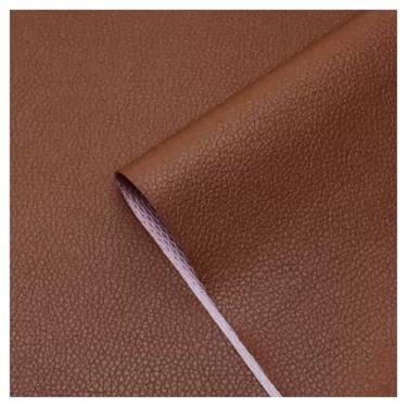 Imagem de Folhas de tecido de couro sintético à prova d'água com 160 cm de largura, estofamento de vinil para artesanato DIY, capa de assentos de cadeiras (marrom claro, 1,6 x 10 m)