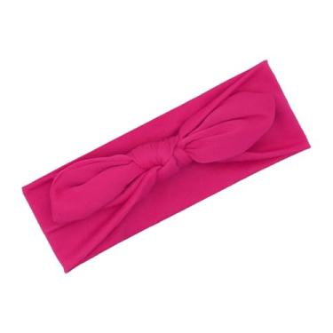 Imagem de Bandanas femininas fofas de coelho com turbante elástico, faixa de cabeça antiderrapante, cor sólida, nó cruzado, faixa de cabeça moderna, acessórios de cabelo fofos