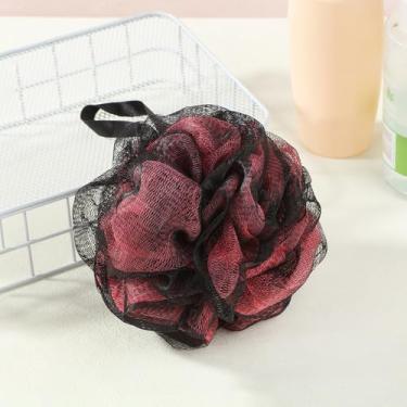 Imagem de Esponja de bucha de chuveiro de malha de banho pufe bola de banho esfoliante corporal esponja de banho para mulheres e homens