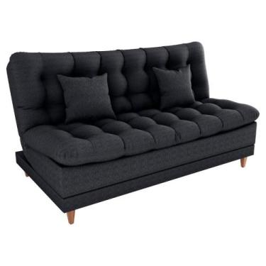 Imagem de Sofa Cama 2 Lugares 185 Cm Duda Tecido Pompeia G501 Chumbo Milani Stor