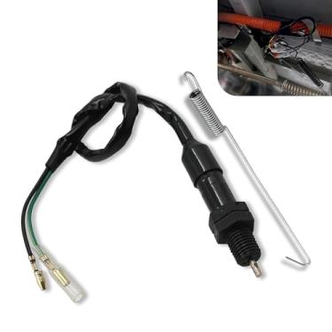 Imagem de Shakas 1 peça de chicote de luz de freio de pé traseiro de motocicleta, cabo de interruptor de luz traseira M12 x 1,5 37,8 cm com mola de 15 cm, acessórios do sistema de freio a tambor, universal para
