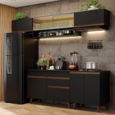 Imagem de Armário De Cozinha Completa 260cm Preto Reims 11 Preto