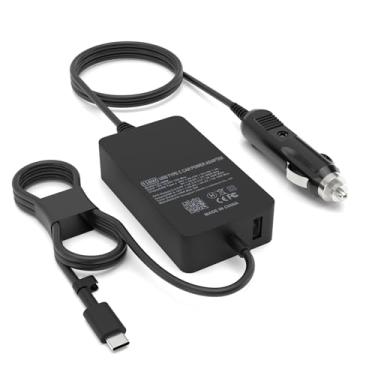 Imagem de Carregador de carro para laptop de 100 W USB C compatível com Dell Latitude/XPS/Precision, MacBook Pro/Air, HP Spectre/Elitebook, para Lenovo ThinkPad/Yoga/IdeaPad, para Acer Chromebook/carregador de