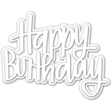 Imagem de Tustao Feliz aniversário matrizes de corte de metal, álbum de fotos faça você mesmo, álbum de fotos, papel, artesanato, corte, cartões, cortes para fazer cartões, estêncil, ferramenta de gravação de