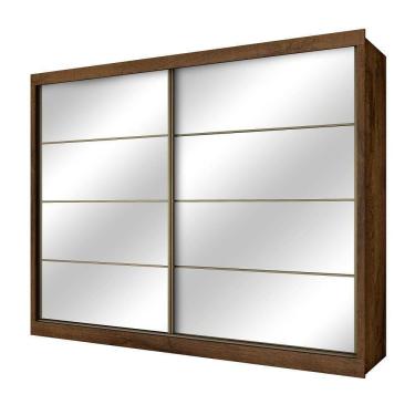 Imagem de Guarda Roupa Sevilha 2 Portas Espelhadas 100% Mdf Mademarcs Brauna