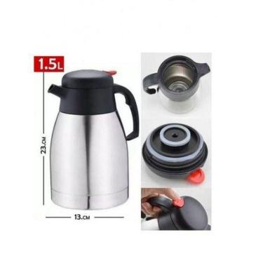 Imagem de Garrafa Termica Inox Jarra Bule Cafe Cha Isotermica Grande 1500ml Tipo Jarra Quente Gelada Bebida