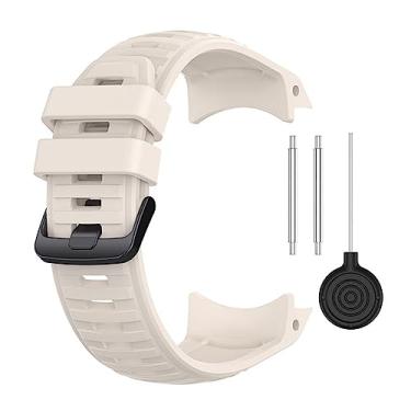 Imagem de Pulseiras de relógio solar compatíveis com Garmin Instinct 2X, pulseira de silicone macio ultraleve de substituição para relógio inteligente Garmin Instinct 2X Solar (bege)