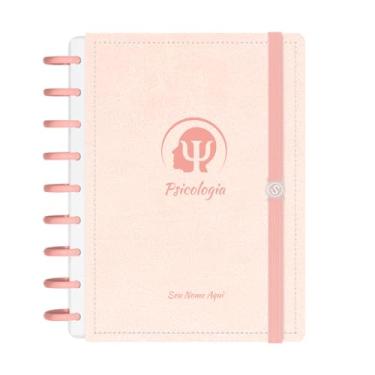 Imagem de Caderno De Disco Iscool Inteligente Personalizado 140 Folhas Profissões Couro Rosa Psicologia Médio M+