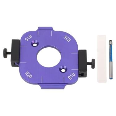 Imagem de Modelo de raio de canto redondo para marcenaria, mesa de roteador, gabarito, placa de madeira, ferramenta de corte em, R10 R15 R20 R25, cortador de ângulo, liga de alumínio, azul