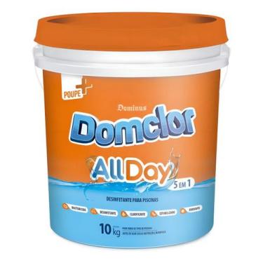Imagem de Cloro Granulado Para Piscinas Balde 10kg Domclor 5 Em 1