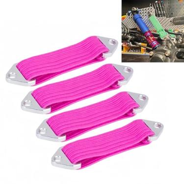 Imagem de 4Pcs LCG Shock Bands/Shock Absorber Limit Straps for TRX4 Traxxas SCX10 1/10 RC Crawler Cars - Improving Suspension Performance - DIY Upgrade Accessories (Pink)
