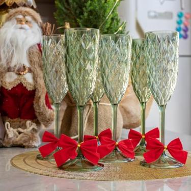 Imagem de Taça Champagne Plástico 200 ml Verde Glamour Plasútil