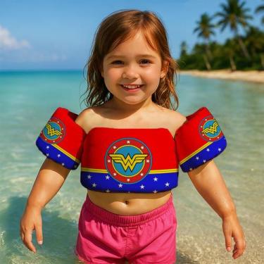 Imagem de Colete Salva Vidas Infantil Boia de Braço para Praia Piscina Tema Supe
