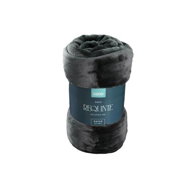 Imagem de Manta Microfibra Flannel Requinte Casal 180x220cm - Uzoo Manta Microfibra Flannel Requinte Casal 180x220cm Grafite