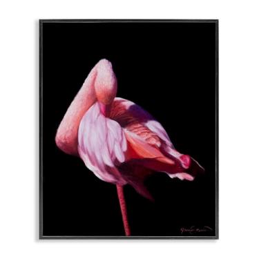 Imagem de Stupell Industries Arte giclée emoldurada branca flamingo com contraste aviário, design de James Corwin, 76 x 61 cm