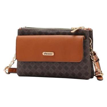 Imagem de Bolsa Feminina Elegante Alça Transversal Moderna Chenson, Cafe, UN