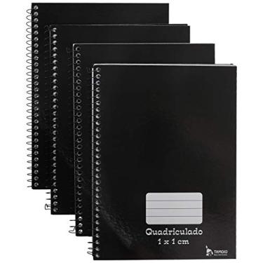 Imagem de Caderno Quadriculado Univers. 1X1Cm 96F Espiral Preto Cd Pacote Com 04-62514