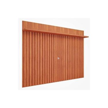 Imagem de Painel Quarto P/tv Até 70 Pol Trend 100% Mdf Ripado C/ Prateleira 180x135cm Cinamomo - Permóbili