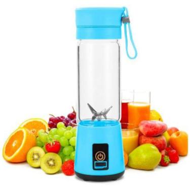 Imagem de Mini Liquidificador Portátil Usb Recarregável Azul