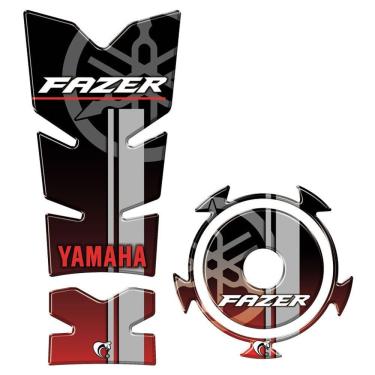 Imagem de Kit Protetor Tanque E Bocal Adesivo Moto Yamaha Fz15 Ano 2022/2023 Vermelho
