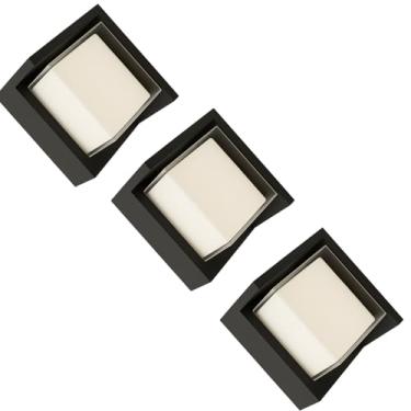 Imagem de KIT 3 Arandelas Externas Mini Lux Quadrada | 8W 3000K | 540 lm | IP65 à Prova d’Água | Bivolt | Policarbonato Premium | Preta – DISOMA
