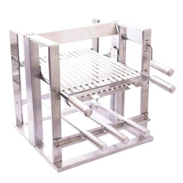 Imagem de Churrasqueira Elevatória Fast Gourmet com 3 Espetos e Grelha Parrilha EG03