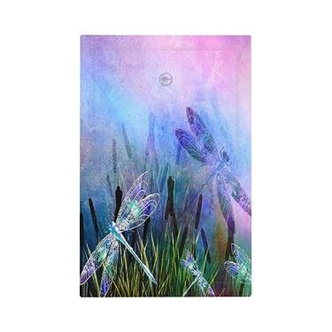 Imagem de Placa de parede colorida libélula 1 gangue sem dispositivo capa de interruptor de luz arte placa frontal elétrica decorativa placa de interruptor em branco para decoração de quarto banheiro cozinha