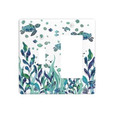 Imagem de Nadoabtm Outlet Covers Pintura em aquarela de alga marinha vibrante 1 interruptor 1 interruptor de parede decorativo placa de parede placa de interruptor elétrico placa de cobertura para banheiro e