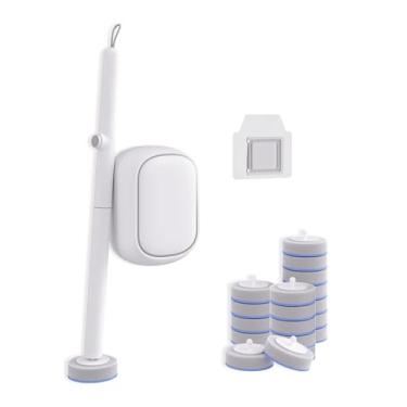 Imagem de LFBEAR Sistema de limpeza de vaso sanitário descartável - kit de varinha de vaso sanitário com 18 refis de alto desempenho, escova de vaso sanitário montada na parede e suporte para limpeza profunda