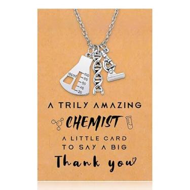 Imagem de Tofwaol Presente de aniversário e Natal para mulheres e homens, presente de agradecimento para advogado dentista, colar de prata com cartão de agradecimento, Zinco, Sem Pedra Preciosa