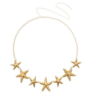 Imagem de Corrente de cintura de estrela do mar para mulheres, cinto e biquíni, joias corporais douradas, estrelas, do mar, correntes de barriga sexy para roupa de biquíni, roupa boho, concha, férias de verão