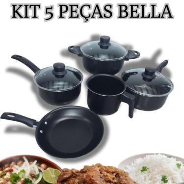 Imagem de Jogo De Panelas Bella Conjunto Antiaderente 5 Peças Caneco, frigideira