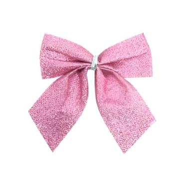 Imagem de Kit 6 Laços Shine com Glitter Enfeite de Natal | Laços Decorativos para Árvore, Guirlanda e Arranjos | Brilho e Sofisticação Natalina (Rosê)