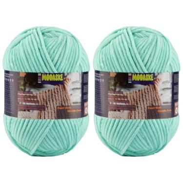 Imagem de 2 novelos de fio de chenille fofo para crochê - fio de cobertor de bebê para tricô - fio de veludo para crochê Amigurumi, fios ultramacios, peso total 400 g, comprimento total 480 m/524 jardas (2