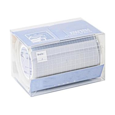 Imagem de Rolo de fita adesiva para notas, multiuso, forte adesão, portátil, rolo, notas adesivas para geladeira, mensagens, escritório, casa, escola (Padrão de grade)