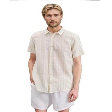 Imagem de Camisa Manga Curta Linho Listrada Joa Reserva-Masculino